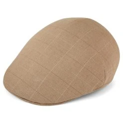 Fawler Casquette PlateTirreno à Carreaux De Couleur Sable Foncé