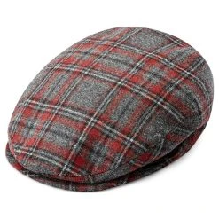 Fawler Casquette Plate Fido Ivy En Tartan Rouge