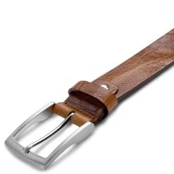 BSWK Vincio | Ceinture Brune En Cuir Pleine Fleur Avec Imprimé Croco -Boutique Trendhim 1 3 vinko