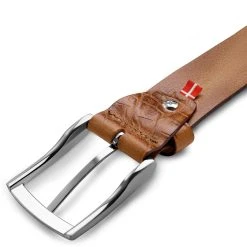 BSWK Vincio | Ceinture Brune En Cuir Pleine Fleur Avec Imprimé Croco -Boutique Trendhim 1 4 vinko