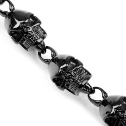 Fort Tempus Bracelet à Crânes Gothiques En Acier Noir -Boutique Trendhim 10 3 46 1 102