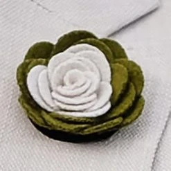 Warren Asher Boutonnière à Fleur Douce Crème Et Olive -Boutique Trendhim 10917best
