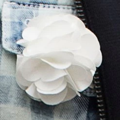 Warren Asher Boutonnière à Fleur Blanche Luxueuse -Boutique Trendhim 10922best