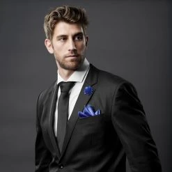 Warren Asher Boutonnière à Fleur Bleu "La Royale" -Boutique Trendhim 10938 04