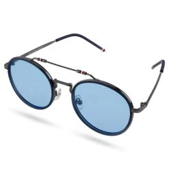 Lucleon Occasus | Lunettes De Soleil Bleues à Verres Ronds Polarisés Et Double Pont -Boutique Trendhim 11 1 sull