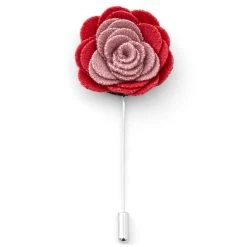 Warren Asher Broche Pour Homme à Fleur Rose Et Rouge