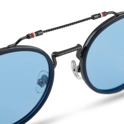 Lucleon Occasus | Lunettes De Soleil Bleues à Verres Ronds Polarisés Et Double Pont -Boutique Trendhim 11 5 sull