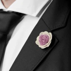 Warren Asher Broche Pour Homme Rose Pale Et Crème -Boutique Trendhim 11008 03