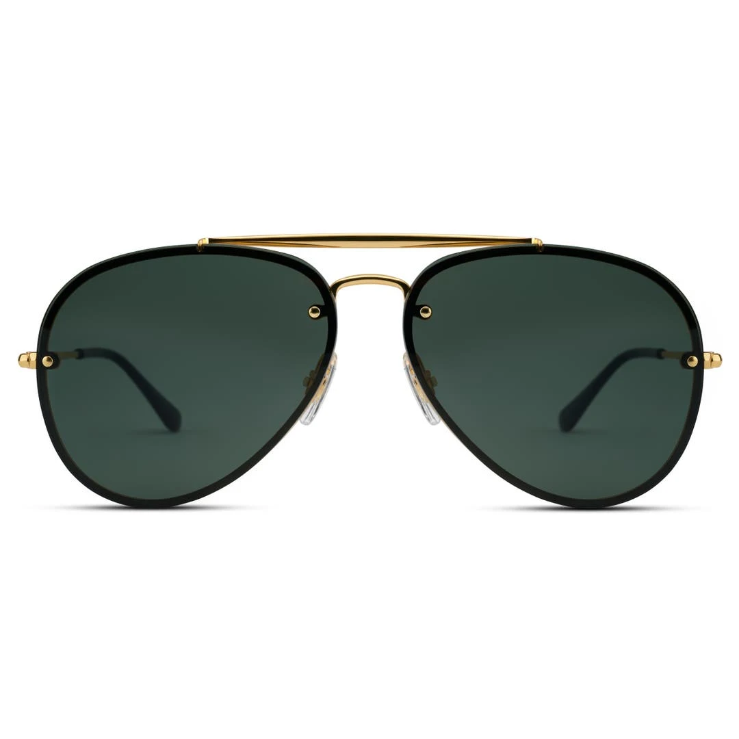 Lucleon Occasus | Lunettes De Soleil Aviator Dorées à Verres Verts Dégradés 1 Lucleon Occasus | Lunettes De Soleil Aviator Dorées à Verres Verts Dégradés