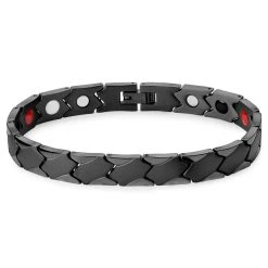 Lucleon Bracelet Magnétique Asymétrique En Titane Noir
