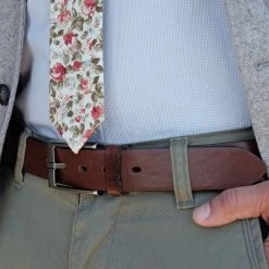 BSWK Ceinture En Cuir Châtaigne à Boucle En Métal Argenté -Boutique Trendhim 12262 belt