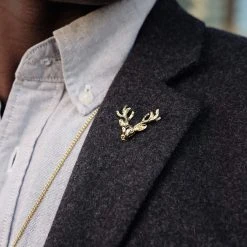 Warren Asher Pin's Doré "Le Renne" -Boutique Trendhim 13616 lapelpin