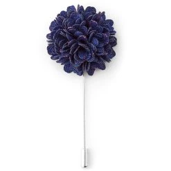 Warren Asher Broche Pour Homme à Fleur Bleu Roi