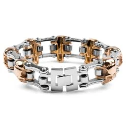 Fort Tempus Bracelet Biker En Acier Chirurgical De Couleur Or Et Argent -Boutique Trendhim 14 4 41