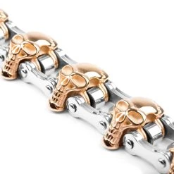 Fort Tempus Bracelet Biker En Acier Chirurgical De Couleur Or Et Argent -Boutique Trendhim 14 5 25