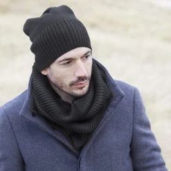 Fawler Bonnet Kaleb Kane En Laine Mérinos Noire -Boutique Trendhim 17301 2