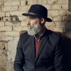 Fawler Chapeau Fédora Flavio Moda Bleu Marine à Bord Plat -Boutique Trendhim 17972 2