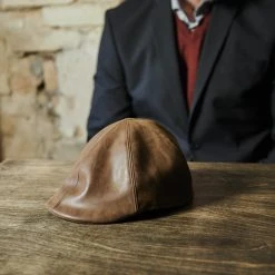 Fawler Casquette Plate En Cuir Végan Brun Clair Moda Maximo -Boutique Trendhim 18016