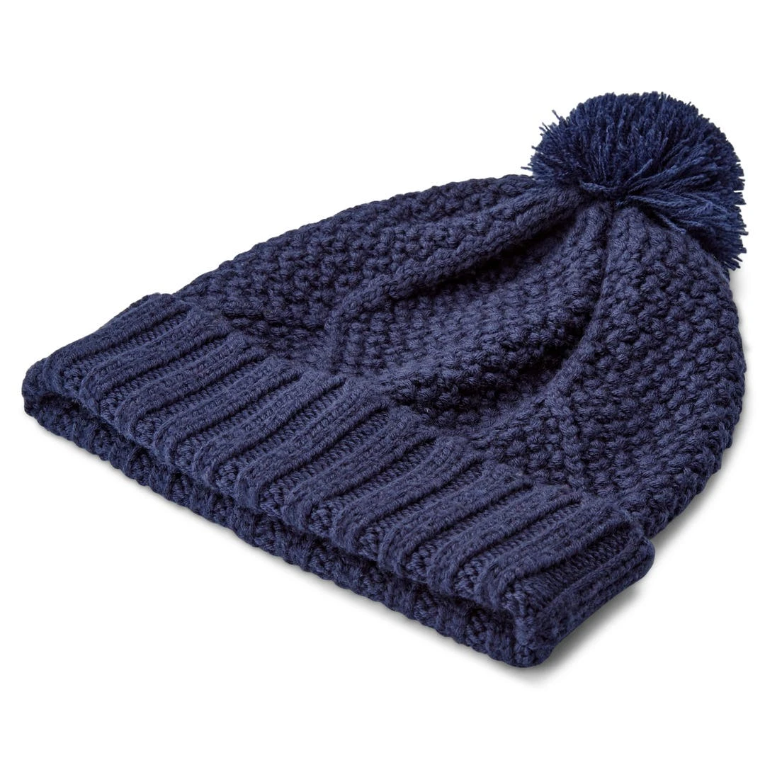 Fawler Bonnet à Pompon Bleu Marine Karl Kane En Laine Mérinos 5 Fawler Bonnet à Pompon Bleu Marine Karl Kane En Laine Mérinos – Image 5