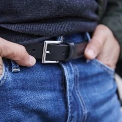 Fawler Ceinture En Cuir Noir Ferdinando -Boutique Trendhim 19334