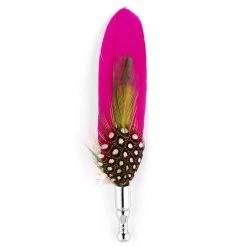Warren Asher Broche "La Plume" Rose Fuschia