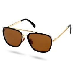 Lucleon Lunettes De Soleil Aviator Couleur Noir Et Or