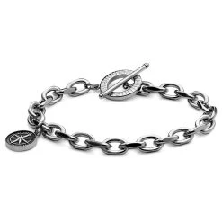 Arkai Atlas | Bracelet En Acier Argenté Avec Pendentif L'étoile Polaire