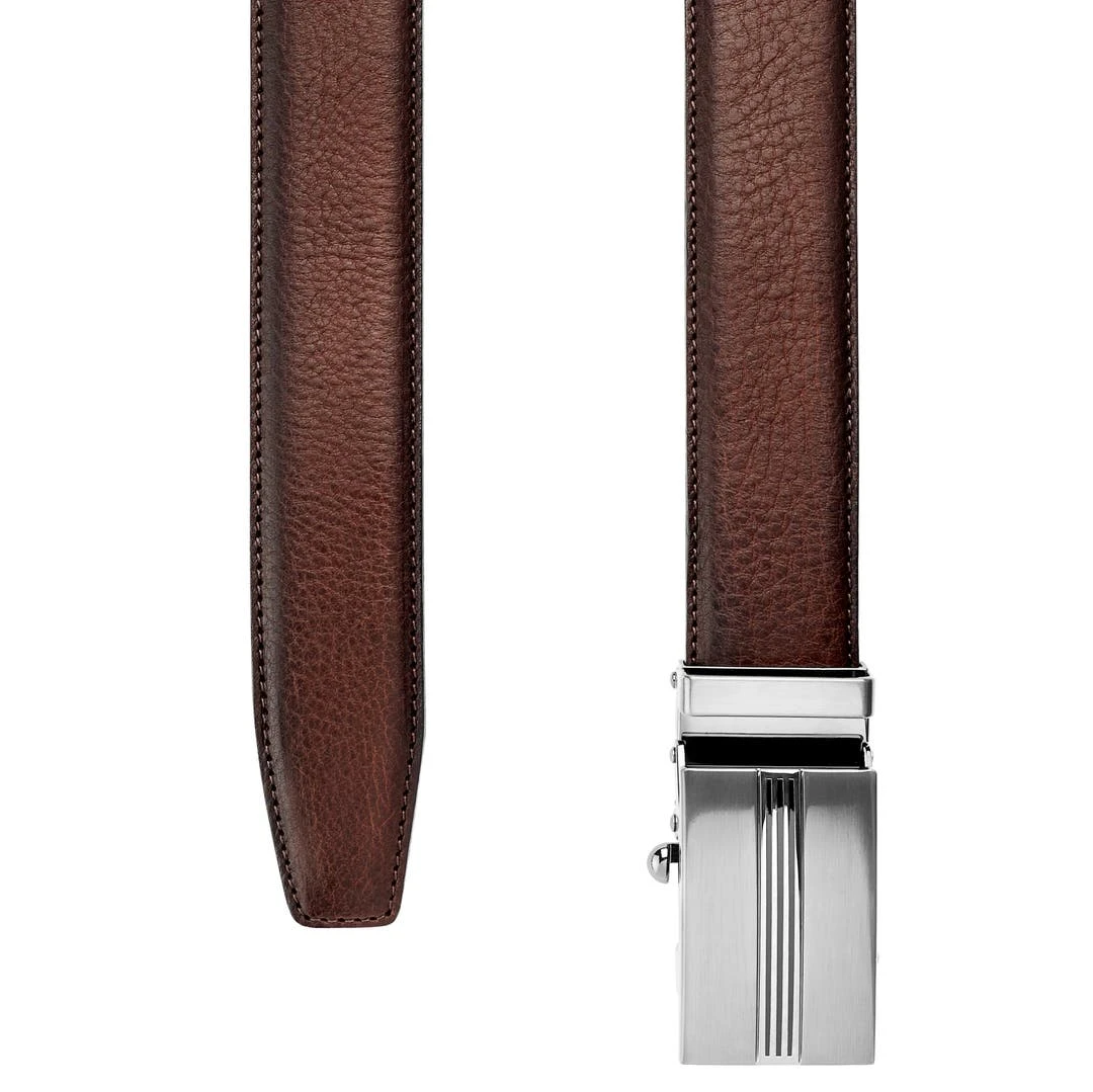 BSWK Ceinture Automatique Marron En Croûte De Cuir à Finition Vintage 2 BSWK Ceinture Automatique Marron En Croûte De Cuir à Finition Vintage – Image 2