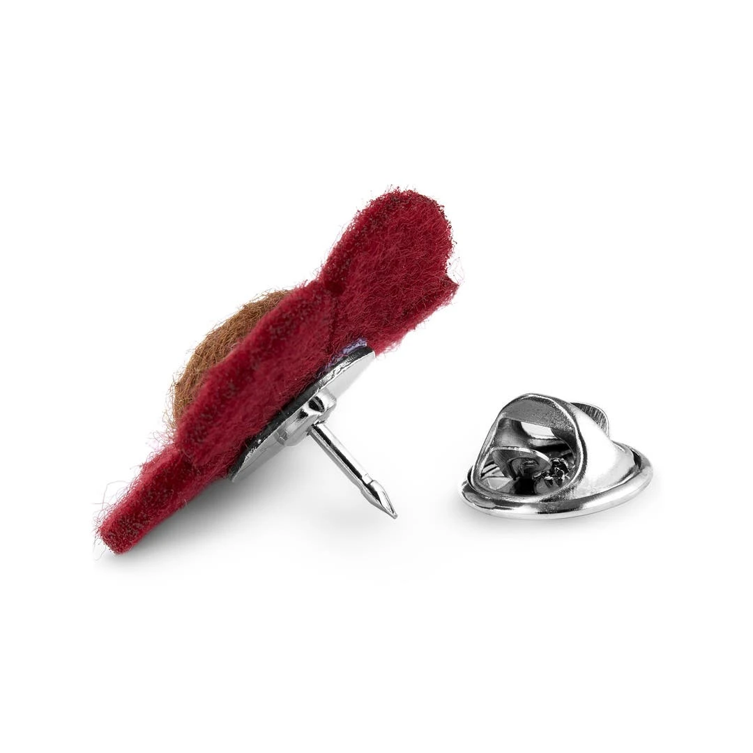 Warren Asher Épinglette à Fleur Rouge Et Marron 3 Warren Asher Épinglette à Fleur Rouge Et Marron – Image 3