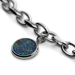 Arkai Atlas | Bracelet En Acier Argenté Avec Pendentif Azurite Et Malachite -Boutique Trendhim 2 6a163b2cfad4a73ed466fd1d1198d106c2 3