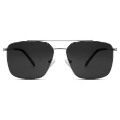 Lucleon Occasus | Lunettes De Soleil Carrées Aviator à Verres Noirs Polarisés