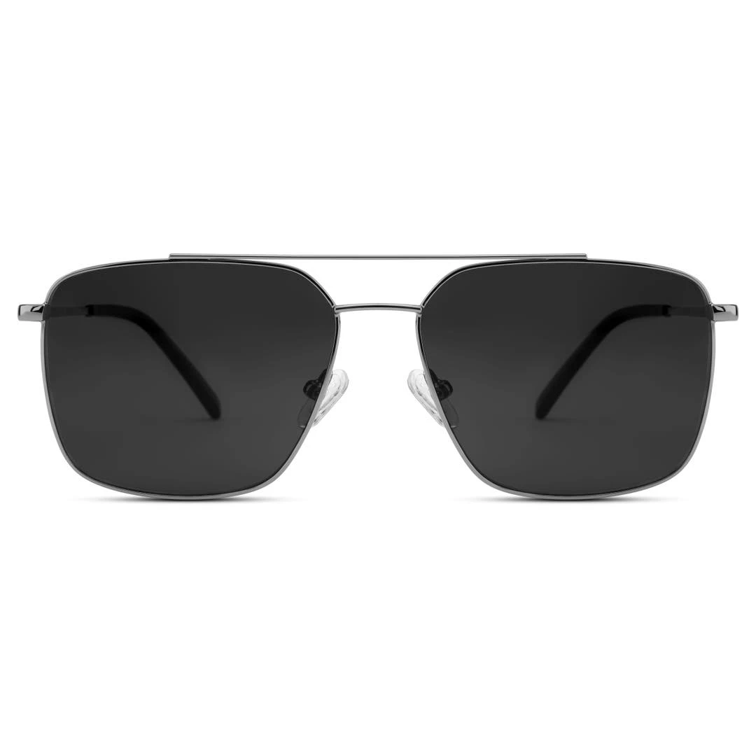 Lucleon Occasus | Lunettes De Soleil Carrées Aviator à Verres Noirs Polarisés 1 Lucleon Occasus | Lunettes De Soleil Carrées Aviator à Verres Noirs Polarisés