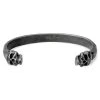 Moody Mason Bracelet Manchette Jax Tête De Mort En Acier Gris