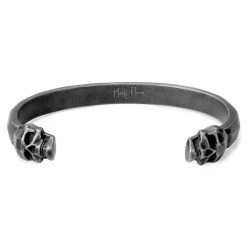 Moody Mason Bracelet Manchette Jax Tête De Mort En Acier Gris
