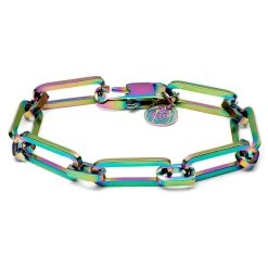 Lucleon Bracelet à Chaîne Torsadée Couleur Arc-en-ciel Cedric Amager