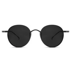 Arkai Occasus | Lunettes De Soleil En Titane Noir à Verres Ronds Polarisés