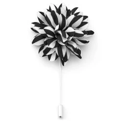 Warren Asher Boutonnière à Fleur Noir Et Blanche