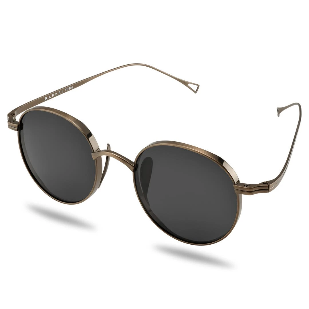 Arkai Occasus | Lunettes De Soleil En Titane Couleur Cuivre à Verres Ronds Polarisés 5 Arkai Occasus | Lunettes De Soleil En Titane Couleur Cuivre à Verres Ronds Polarisés – Image 5