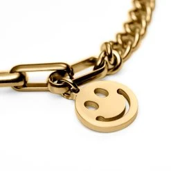 Lucleon Bracelet Amager Clarke Doré à Maille Torsadée Et Maille Gourmette Avec Pendentif Smiley 8 Lucleon Bracelet Amager Clarke Doré à Maille Torsadée Et Maille Gourmette Avec Pendentif Smiley -Boutique Trendhim 27 304df676836004beef10a2bcca1ef9e5c 3