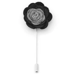 Warren Asher Broche Noire Et Gris Clair