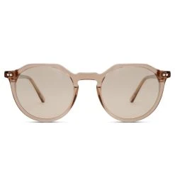 Otsu Occasus | Lunettes De Soleil Translucides Brun Clair Et De Style Vintage à Verres Ronds Polarisés