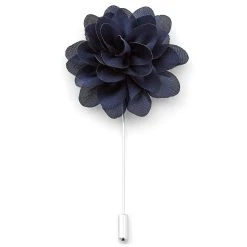 Warren Asher Boutonnière à Fleur Bleu Marine "La Subtile"