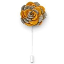 Warren Asher Boutonnière à Fleur Pivoine Orange Et Grise