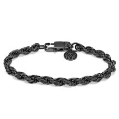 Lucleon Bracelet En Métal Tressé Couleur Gris Gunmetal Corwin Amager - 6 Mm