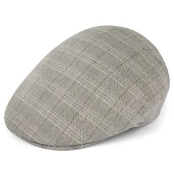 Fawler Casquette Plate Tirreno à Motif écossais Gris