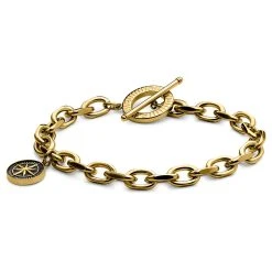 Arkai Atlas | Bracelet En Acier Doré Avec Pendentif L'étoile Polaire