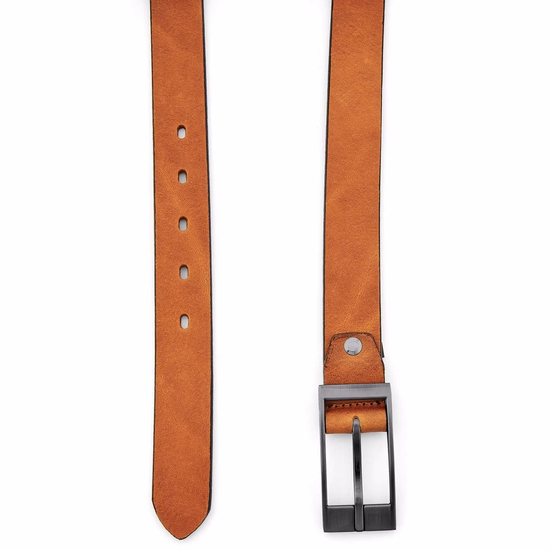 BSWK Ceinture Moderne En Cuir Brun Clair 2 BSWK Ceinture Moderne En Cuir Brun Clair – Image 2