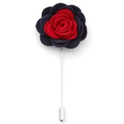 Warren Asher Boutonnière à Fleur Douce Rouge Et Noire