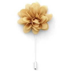 Warren Asher Boutonnière à Fleur De Pivoine Beige & Or
