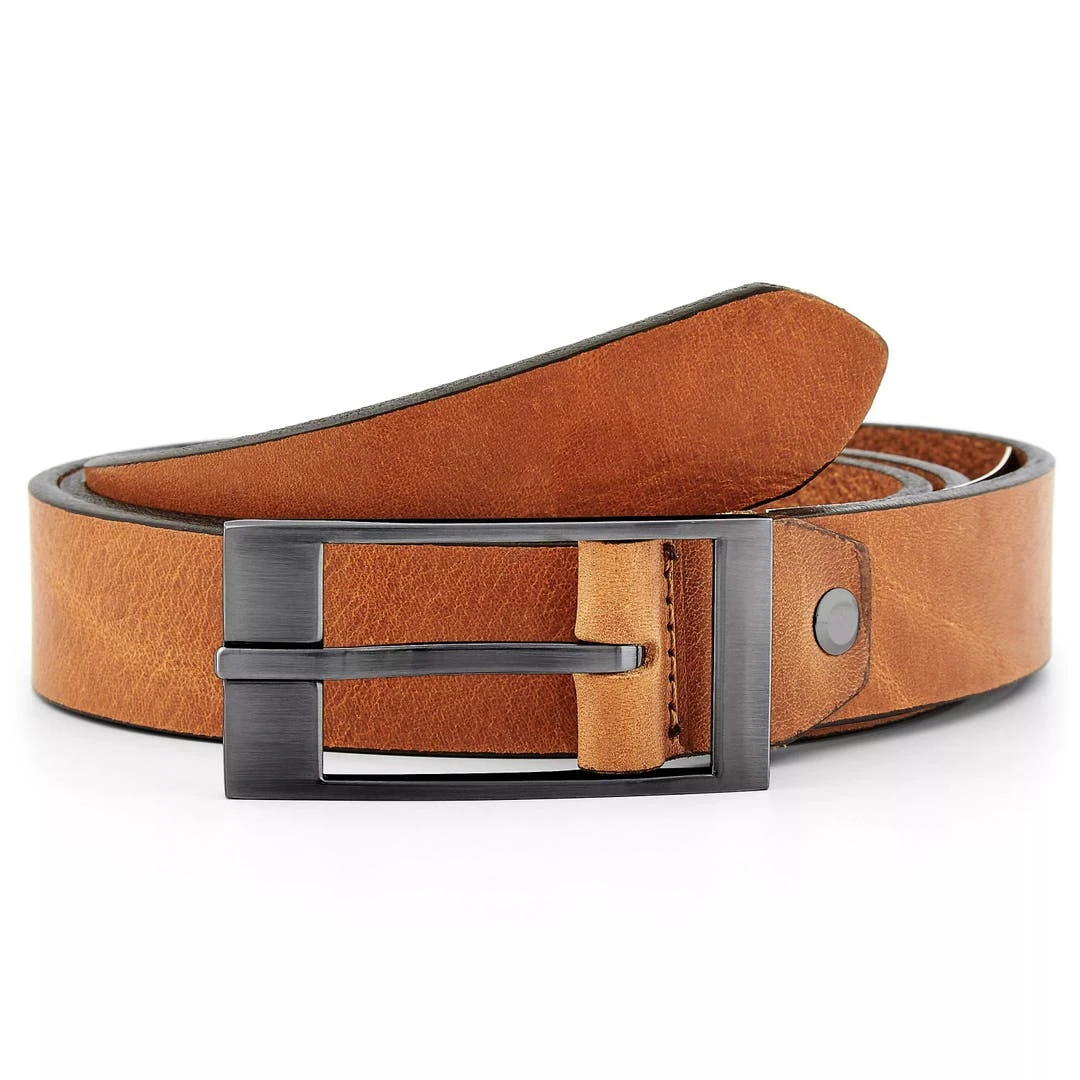 BSWK Ceinture Moderne En Cuir Brun Clair 1 BSWK Ceinture Moderne En Cuir Brun Clair